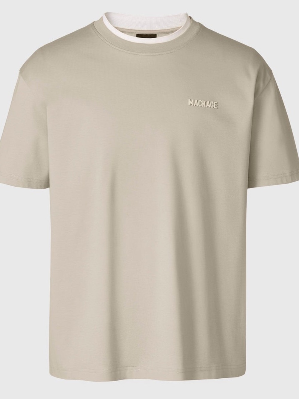 MACKAGE MEN TEE-MNV TAUPE-WHITE S - BRAND.NEW MENS T-SHIRT
